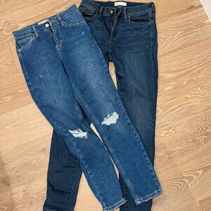 Bundle: 2 Blue Skinny Jeans (One Distressed)